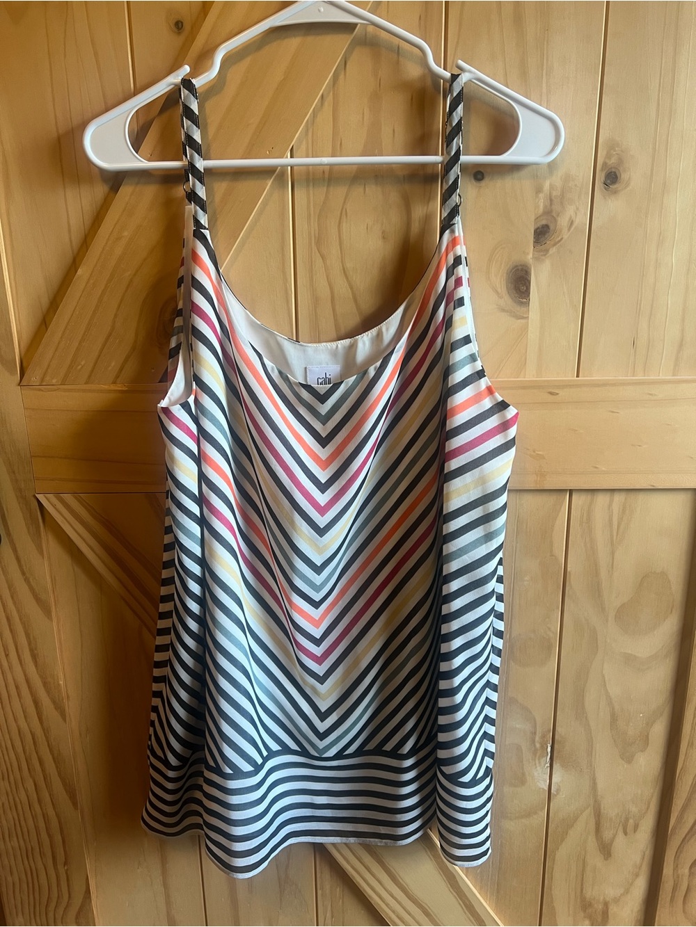Striped V-Neck Sleeveless Tank Top in Multi-Color Size XL Summer Hippie Career